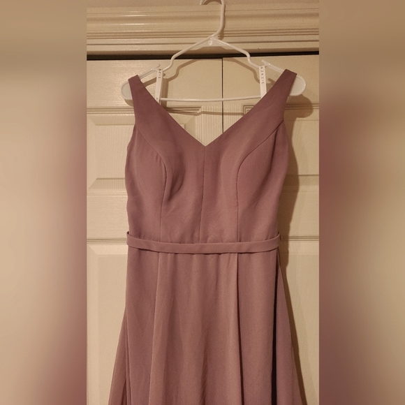 Azazie Mauve Pink High-Low Chiffon and Lace Formal Dress size 12 - Picture 2 of 4